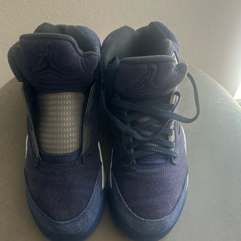 Navy Blue High-Top Sneakers